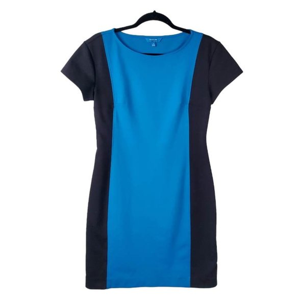 DEREK LAM For Design Nation Sheath Midi Dress Size Small - Black/Atlantic Blue - Picture 4 of 8